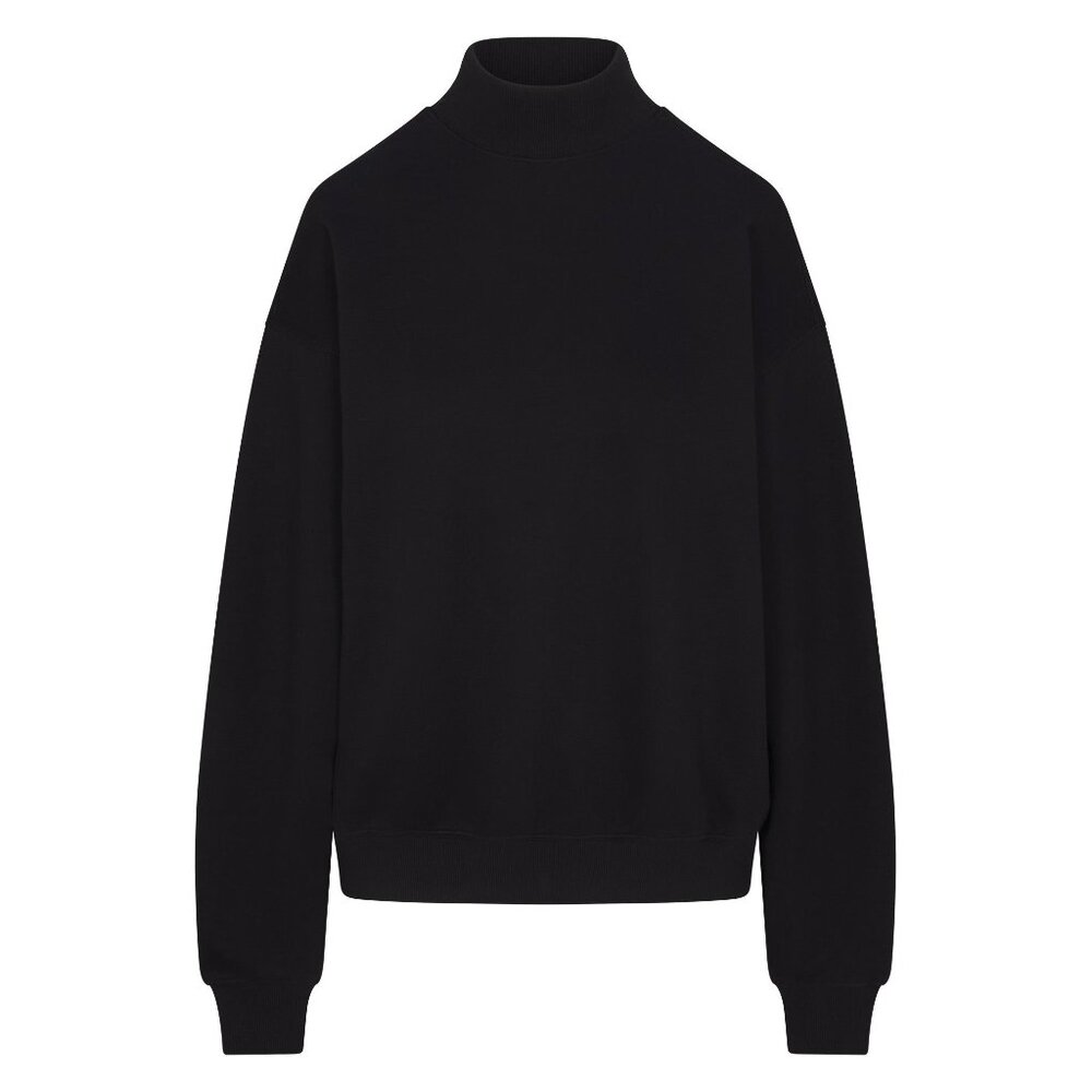 SKIMS BLACK OVERSIZED MOCK NECK PULLOVER | Size M